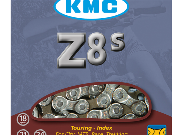 KMC Z8S Kjede 7/8-d., 116 ledd, 7.1mm, HG/IG, Sølv/grå