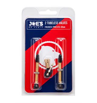 Joe's Tubeless Ventil 48mm PAR Presta, messing, m/ventilinnsats/verktøy